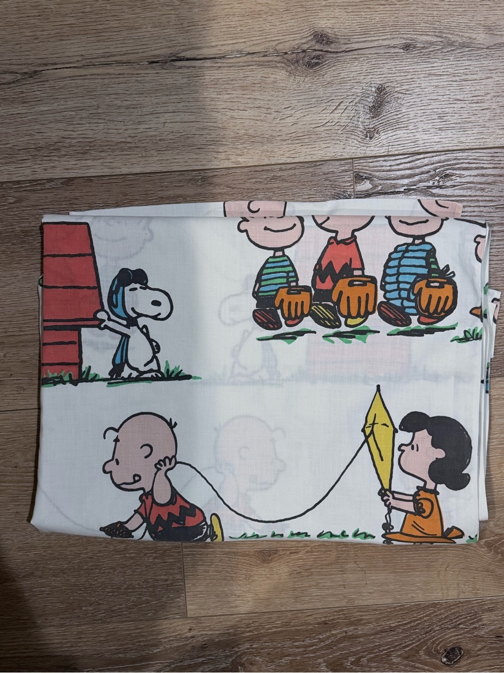 Peanuts Comic Strip White Cotton Blanket with Multicolor Characters # vintage - Picture 4 of 4